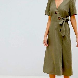 NEW without tags. ASOS khaki green wrap dress!